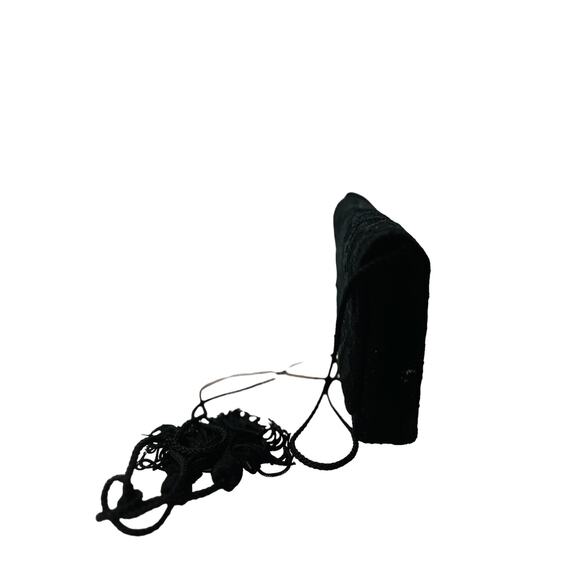 La Regale Lace Mini Tassel Evening Bag Purse Black - Picture 10 of 12